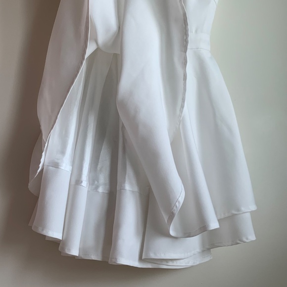 Lulu's Women's Flirting With Danger Cutout Ivory Mini Skater Dress Size S (EUC) - Picture 6 of 13